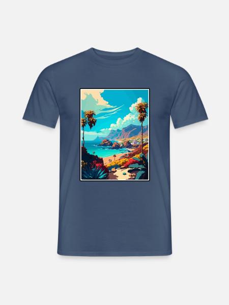 Teneriffa Spanien Vintage Reiseposter WPA Souvenir - Männer T-Shirt - Dunkles Denimblau