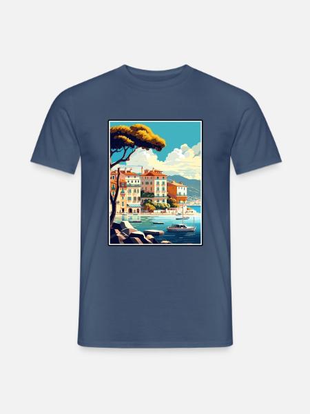 Cannes Frankreich Vintage Reiseposter WPA Souvenir - Männer T-Shirt - Dunkles Denimblau
