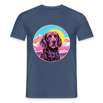Pudelpointer Hunderasse Cartoon Kawaii Aquarell - Männer T-Shirt - Dunkles Denimblau - Vorne - AI Model Male 178 light (178cm)