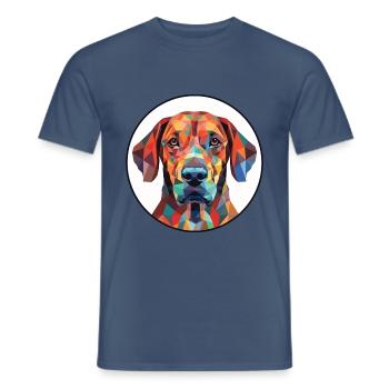 Plott Hund Hund Rasse Aquarell Illustration - Männer T-Shirt - Dunkles Denimblau - Vorne - AI Model Male 178 light (178cm)