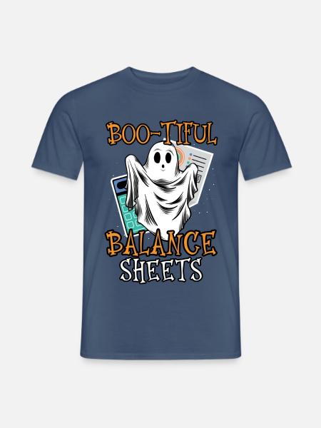 Boo-tiful Balance Sheets Buchhalterin Halloween - Männer T-Shirt - Dunkles Denimblau