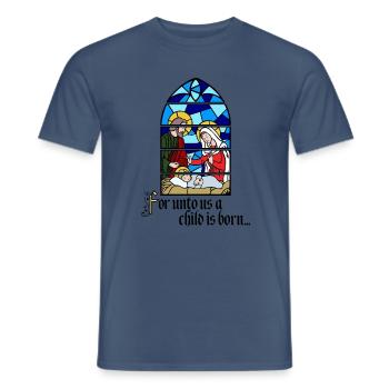 Denn uns ist ein Kind geboren - Männer T-Shirt - Dunkles Denimblau - Vorne - AI Model Male 178 light (178cm)