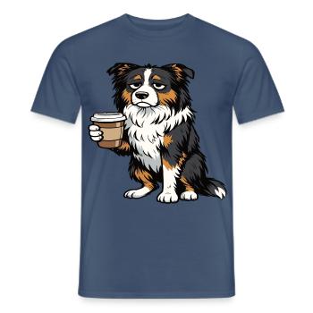Australian Shepherd Aussie Aussiebesitzer Aussies - Männer T-Shirt - Dunkles Denimblau - Vorne - AI Model Male 178 light (178cm)