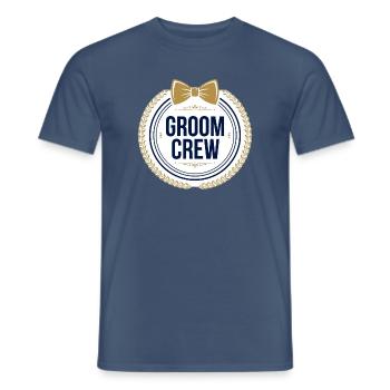 Bräutigam Crew T-Shirt — Junggesellenabschieds-Trauzeugen - Männer T-Shirt - Dunkles Denimblau - Vorne - AI Model Male 178 light (178cm)