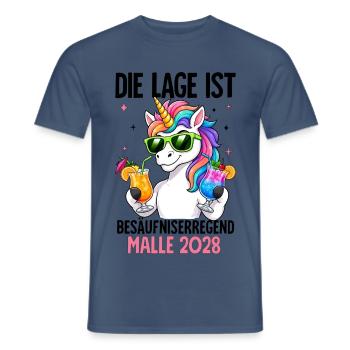  Die Lage Ist Besäufniserregend mit Einhorn Malle - Männer T-Shirt - Dunkles Denimblau - Vorne - AI Model Male 178 light (178cm)