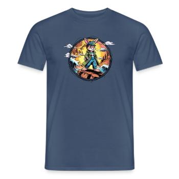 Käpt’n Hoppel Piratenabenteuer - Männer T-Shirt - Dunkles Denimblau - Vorne - AI Model Male 178 light (178cm)
