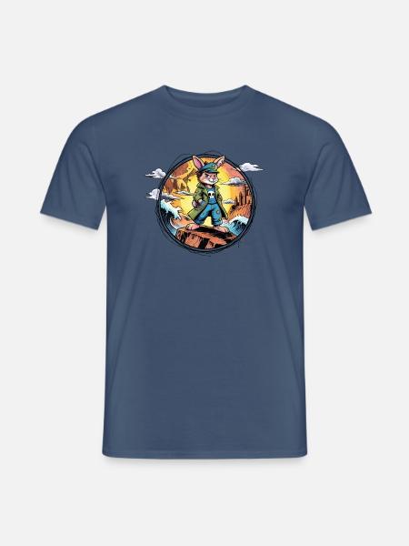 Käpt’n Hoppel Piratenabenteuer - Männer T-Shirt - Dunkles Denimblau