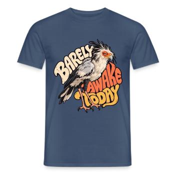 Wachvogel: Heute kaum wach - Männer T-Shirt - Dunkles Denimblau - Vorne - AI Model Male 178 light (178cm)
