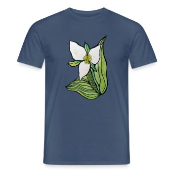 Aquarell-Orchideenblätter - Männer T-Shirt - Dunkles Denimblau - Vorne - AI Model Male 178 light (178cm)