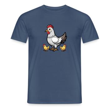 Huhn mit Küken - Männer T-Shirt - Dunkles Denimblau - Vorne - AI Model Male 178 light (178cm)