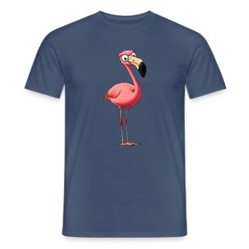 Cooler Flamingo - Männer T-Shirt - Dunkles Denimblau - Vorne - AI Model Male 178 light (178cm)