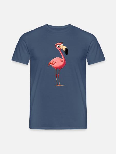 Cooler Flamingo - Männer T-Shirt - Dunkles Denimblau
