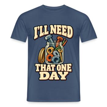 Ersatzteilbewahrer - Männer T-Shirt - Dunkles Denimblau - Vorne - AI Model Male 178 light (178cm)