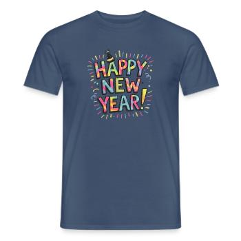 Alles Gute zum neuen Jahr - Männer T-Shirt - Dunkles Denimblau - Vorne - AI Model Male 178 light (178cm)