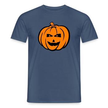 Kürbis Face Comic - Männer T-Shirt - Dunkles Denimblau - Vorne - AI Model Male 178 light (178cm)