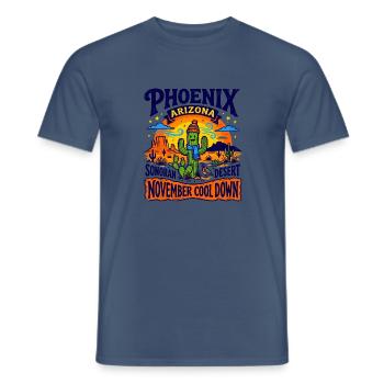 Phoenix Arizona Sonoran Desert November Cool Down - Männer T-Shirt - Dunkles Denimblau - Vorne - AI Model Male 178 light (178cm)