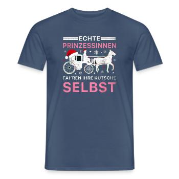 Echte Prinzessinnen Kutsche Weihnachten Pferd - Männer T-Shirt - Dunkles Denimblau - Vorne - AI Model Male 178 light (178cm)