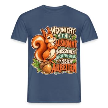 Eichhörnchen – An sich arbeiten - Männer T-Shirt - Dunkles Denimblau - Vorne - AI Model Male 178 light (178cm)