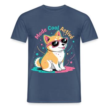Corgi-Modus Cool Active - Männer T-Shirt - Dunkles Denimblau - Vorne - AI Model Male 178 light (178cm)