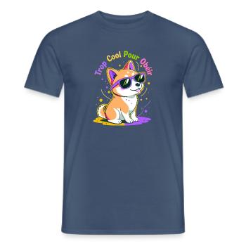 Shiba Funk Brille zu cool, um zu gehorchen - Männer T-Shirt - Dunkles Denimblau - Vorne - AI Model Male 178 light (178cm)
