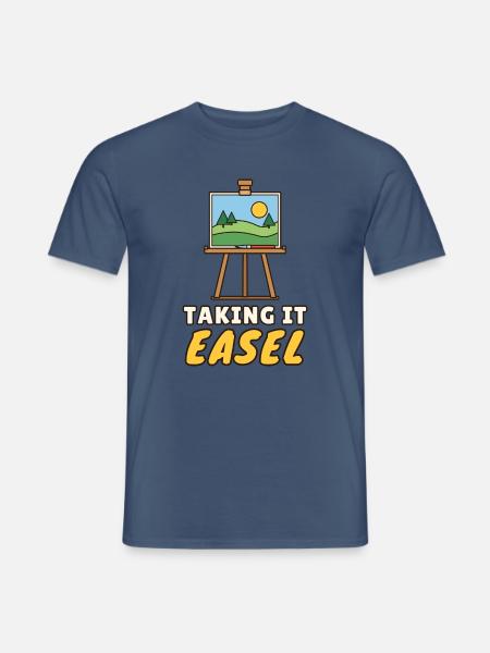 Staffelei nehmen - Männer T-Shirt - Dunkles Denimblau