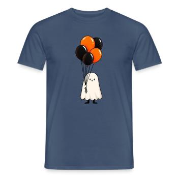 Süßer Geist mit Luftballons – Halloween Motiv - Männer T-Shirt - Dunkles Denimblau - Vorne - AI Model Male 178 light (178cm)