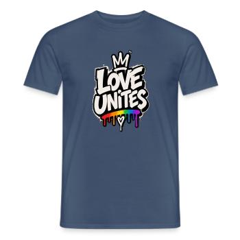 Love Unites - Männer T-Shirt - Dunkles Denimblau - Vorne - AI Model Male 178 light (178cm)