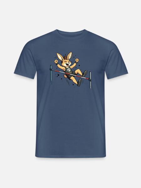 Bunny Punk Hochsprung-Athlet - Männer T-Shirt - Dunkles Denimblau