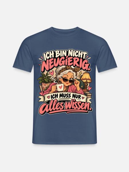 Neugierige Großmutter Spruch - Männer T-Shirt - Dunkles Denimblau