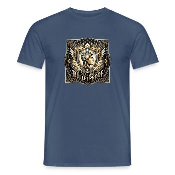 Ideas_are_Bulletproof_-_Art_Deco - Männer T-Shirt - Dunkles Denimblau - Vorne - AI Model Male 178 light (178cm)