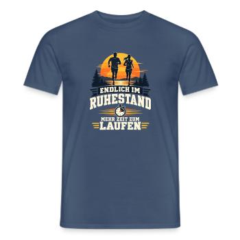 ENDLICH IM RUHESTAND MEHR ZEIT ZUM LAUFEN Läufer - Männer T-Shirt - Dunkles Denimblau - Vorne - AI Model Male 178 light (178cm)
