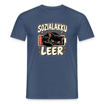 Sozialakku leer Katze - Männer T-Shirt - Dunkles Denimblau - Vorne - AI Model Male 178 light (178cm)