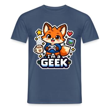 ICH BIN EIN NERD - Renard Coffee - Männer T-Shirt - Dunkles Denimblau - Vorne - AI Model Male 178 light (178cm)