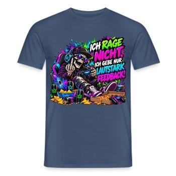 Ich rage nicht – Gaming Skelett Meme - Männer T-Shirt - Dunkles Denimblau - Vorne - AI Model Male 178 light (178cm)