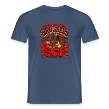 French Bulldog Praline Tasting Brussels Oct - Männer T-Shirt - Dunkles Denimblau - Vorne - AI Model Male 178 light (178cm)