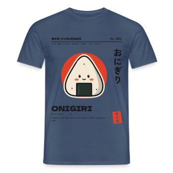 Kawaii Onigiri Japanisches Reisbällchen - Männer T-Shirt - Dunkles Denimblau - Vorne - AI Model Male 178 light (178cm)