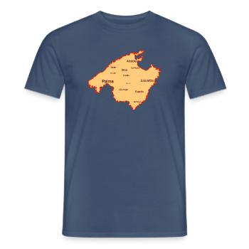 Mallorca spanien insalkarte  - Männer T-Shirt - Dunkles Denimblau - Vorne - AI Model Male 178 light (178cm)