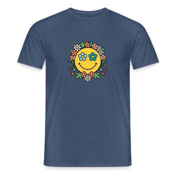 Blumenkranz Sonnenschein - Männer T-Shirt - Dunkles Denimblau - Vorne - AI Model Male 178 light (178cm)