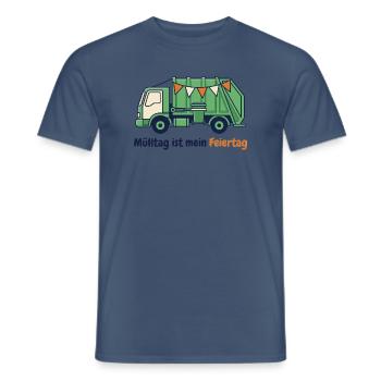 Müllauto – Mülltag ist mein Feiertag - Männer T-Shirt - Dunkles Denimblau - Vorne - AI Model Male 178 light (178cm)