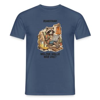 Rente Lager – Welche Halle war das? - Männer T-Shirt - Dunkles Denimblau - Vorne - AI Model Male 178 light (178cm)