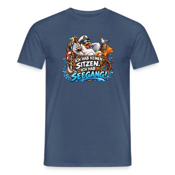 Ich hab Seegang Cartoon - Männer T-Shirt - Dunkles Denimblau - Vorne - AI Model Male 178 light (178cm)