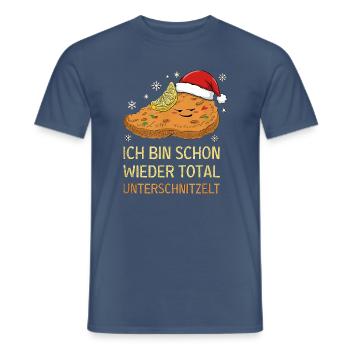 Ich Bin Schon Wieder Total Unterschnitzelt Xmas - Männer T-Shirt - Dunkles Denimblau - Vorne - AI Model Male 178 light (178cm)