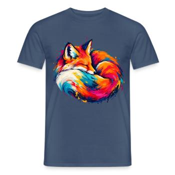 Chromatischer Schlaffuchs - Männer T-Shirt - Dunkles Denimblau - Vorne - AI Model Male 178 light (178cm)
