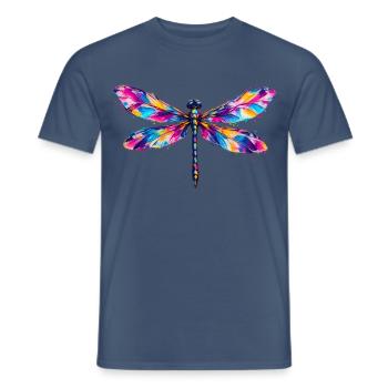 Prismatische Libelle - Männer T-Shirt - Dunkles Denimblau - Vorne - AI Model Male 178 light (178cm)