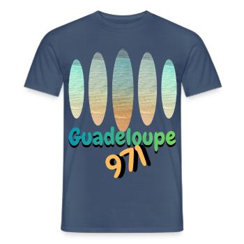 Guadeloupe 971 Strand- und Urlaubsfarben - Männer T-Shirt - Dunkles Denimblau - Vorne - AI Model Male 178 light (178cm)