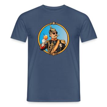 Kaiser Wilhelm mit Sonnenbrille und Cocktail - Männer T-Shirt - Dunkles Denimblau - Vorne - AI Model Male 178 light (178cm)