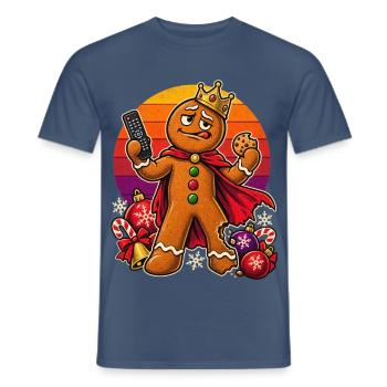 Christmas Lebkuchenmann Couch-Dad Superheld - Männer T-Shirt - Dunkles Denimblau - Vorne - AI Model Male 178 light (178cm)