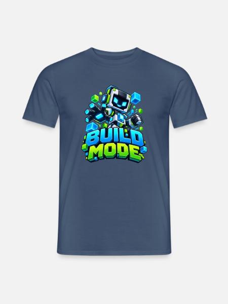 Voxel Build Mode Roboter - Männer T-Shirt - Dunkles Denimblau