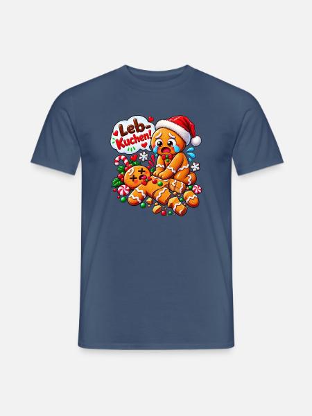 Weihnachten Lebkuchen Nikolaus - Männer T-Shirt - Dunkles Denimblau