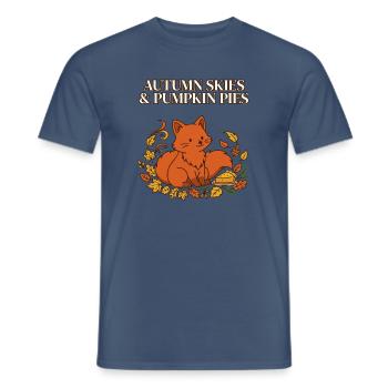 Herbsthimmel und Kürbiskuchen Herbstfuchs - Männer T-Shirt - Dunkles Denimblau - Vorne - AI Model Male 178 light (178cm)